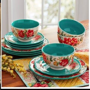 The Pioneer Woman Vintage Floral Dishware -set of 16